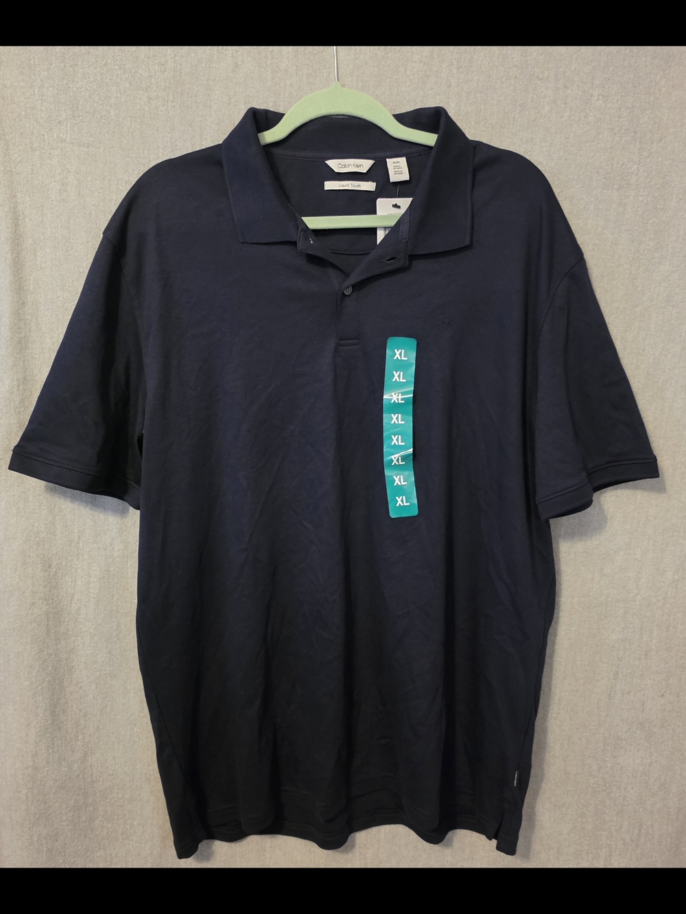 Calvin Klein Men’s Liquid Touch Navy Blue Polo Shirt - XL